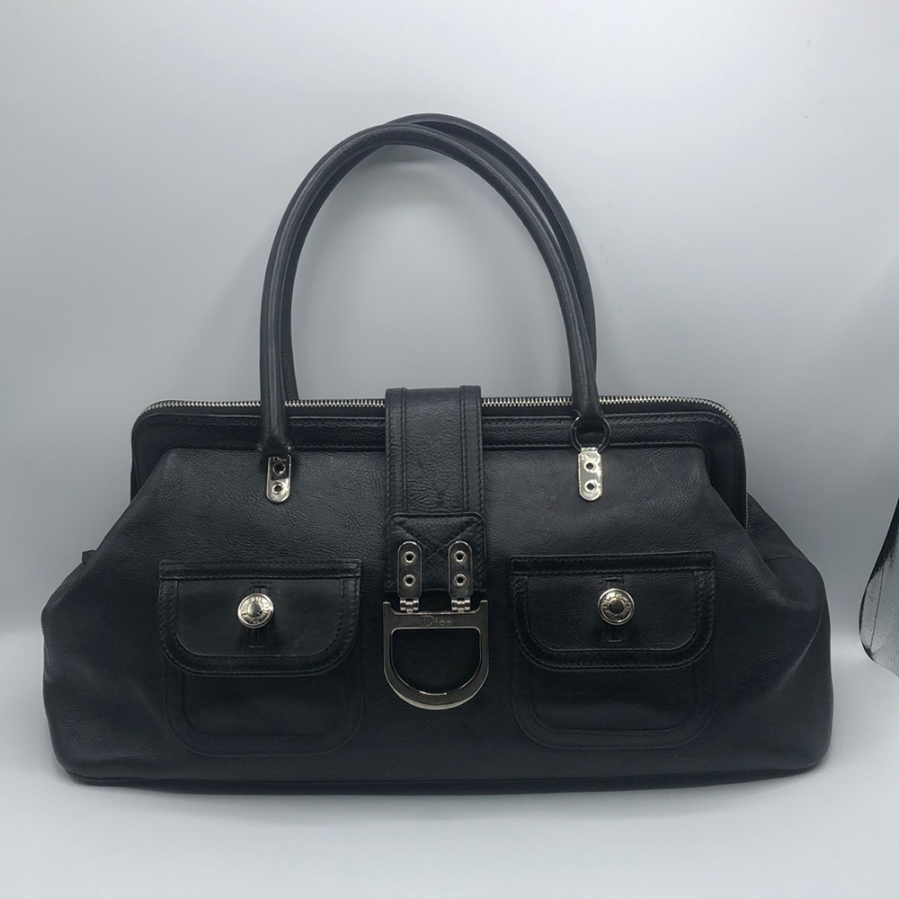 Dior 03BM1005 Black Leather Satchel